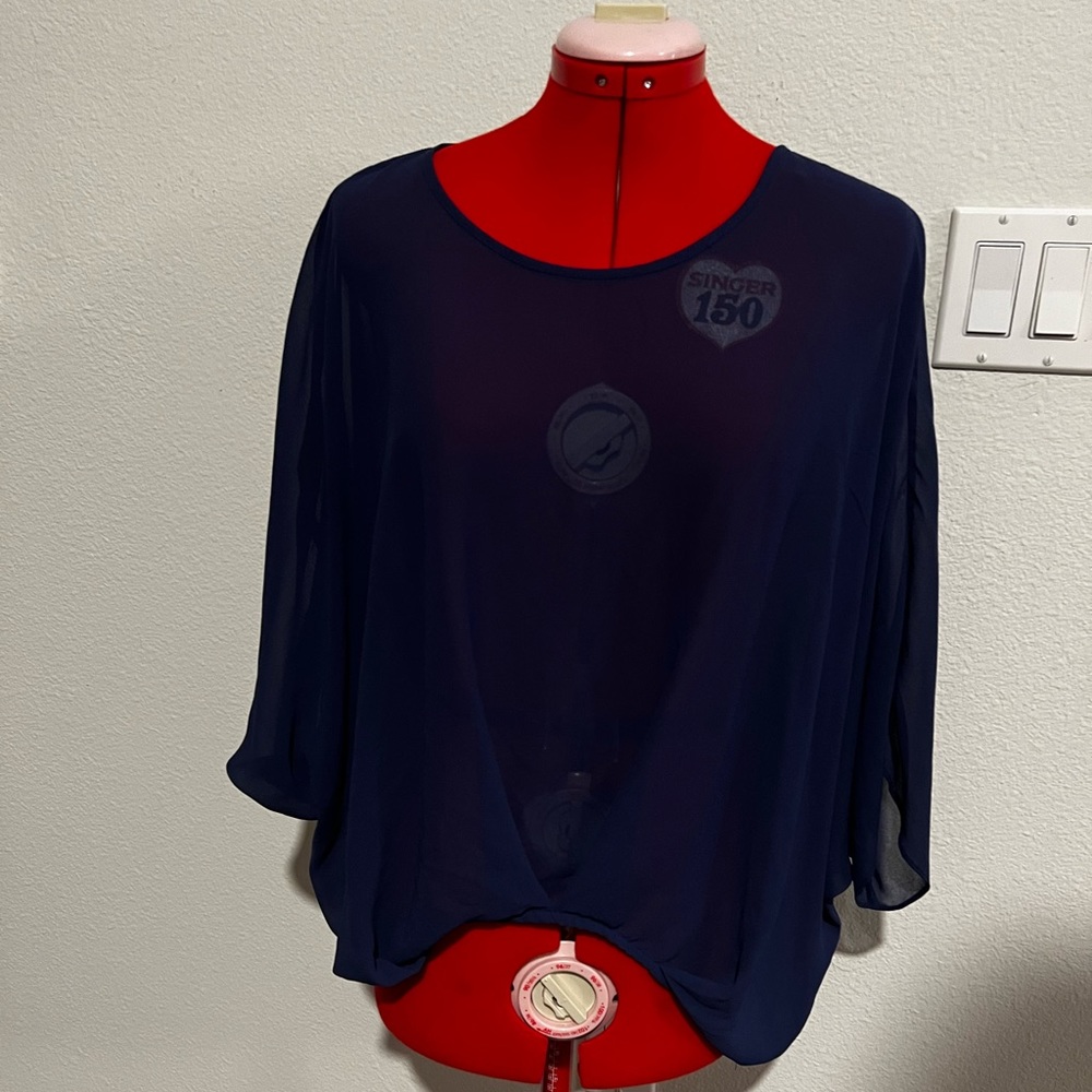 Foreign Exchange Blue Sheer Top